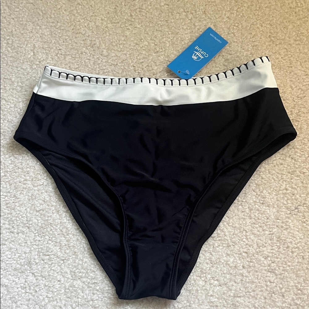 Cupshe Classic Black and White Swim Bottoms